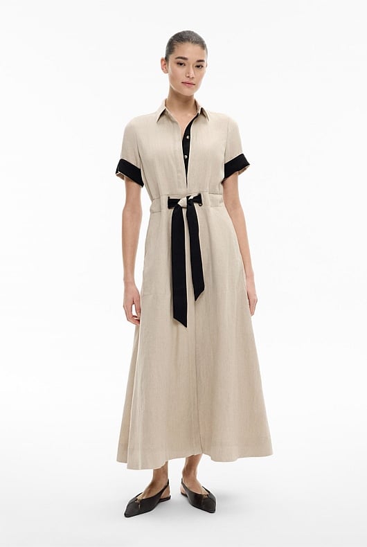 Eyelet Detail Midi Dress