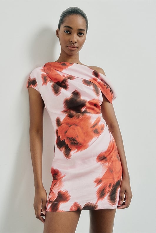 Draped Shoulder Dress