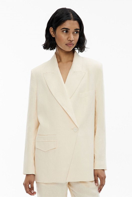Overlap Button Blazer