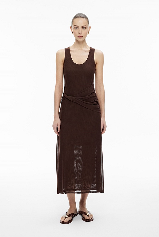 Twist Scoop Mesh Dress