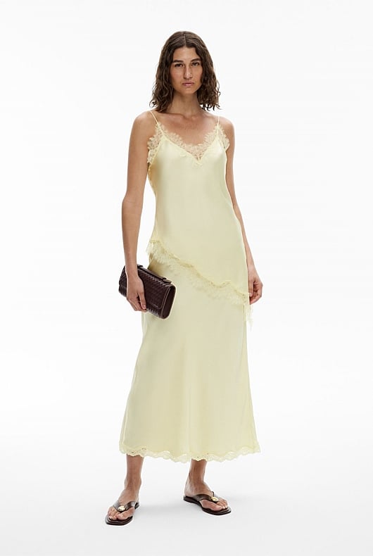 Lace Trim Maxi Skirt
