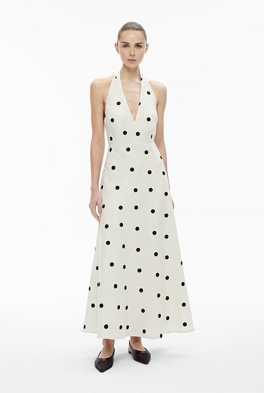 Spot Halter Maxi Dress