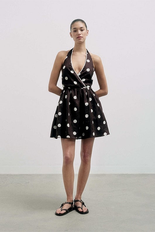Spot Halter Mini Dress