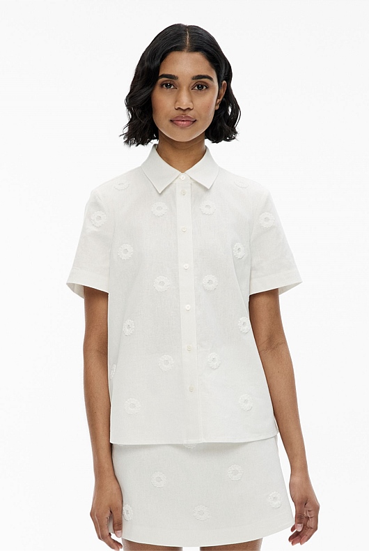 Embroidered Short Sleeve Shirt