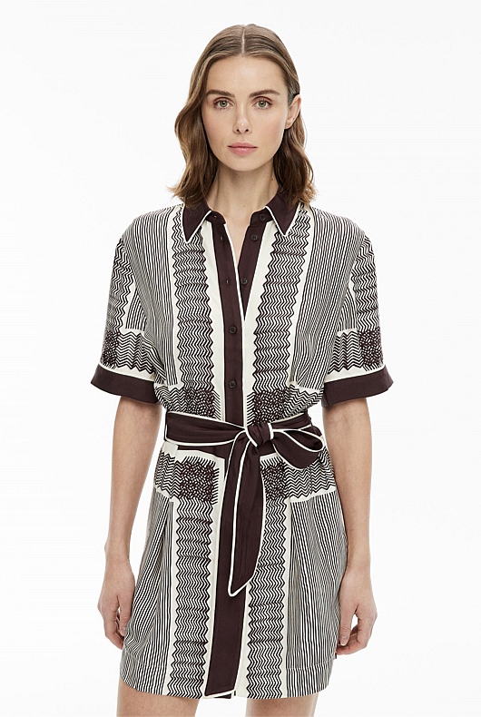 Self Tie Shirt Dress