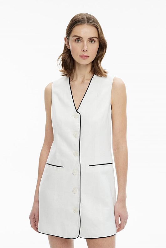 Contrast Piped Dress