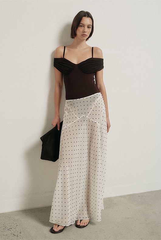 Basque Maxi Skirt