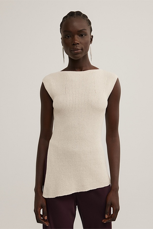 Asymmetric Hem Knit Tank