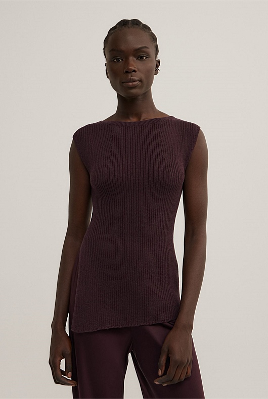 Asymmetric Hem Knit Tank