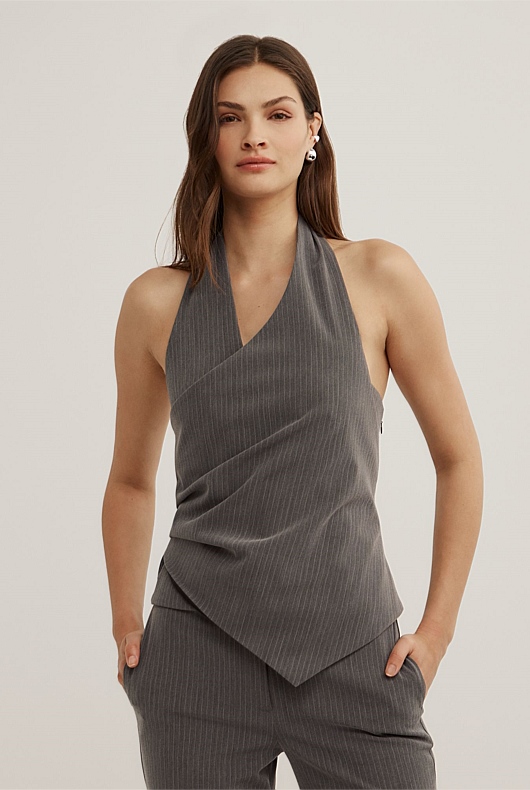 Pinstripe Halter Top