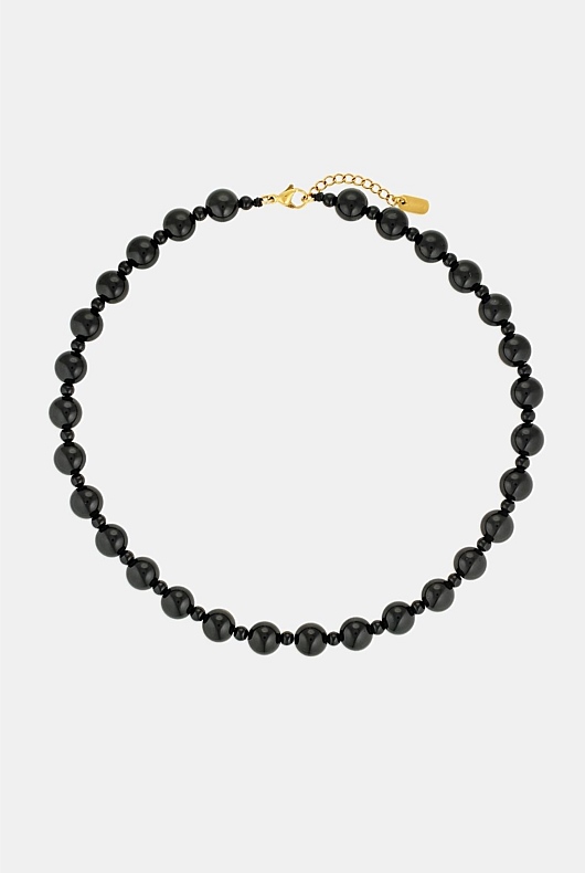 Constance Necklace | Black Agate