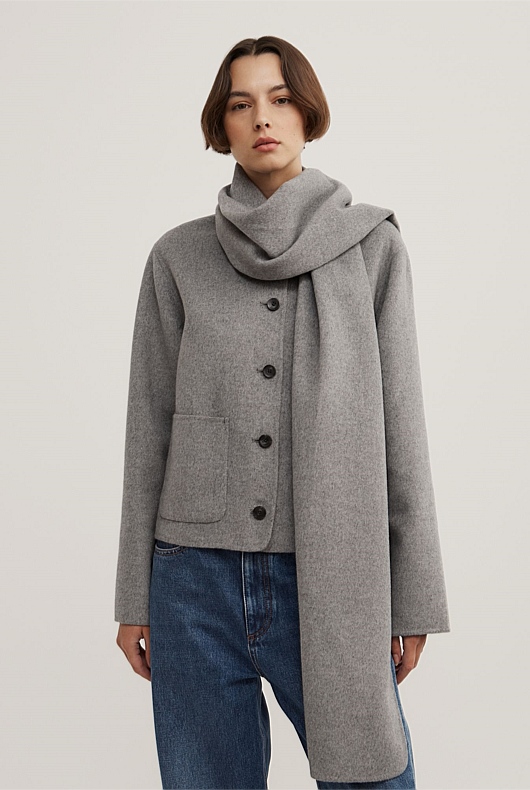 Crop Scarf Coat