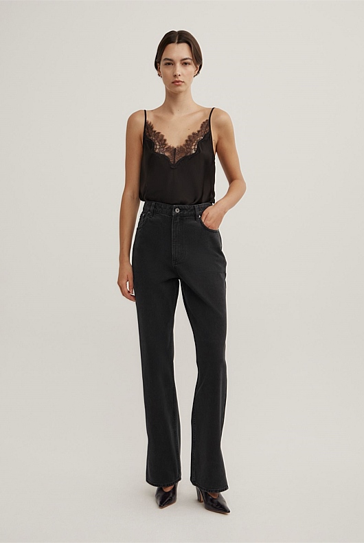 Split Detail Denim Jeans