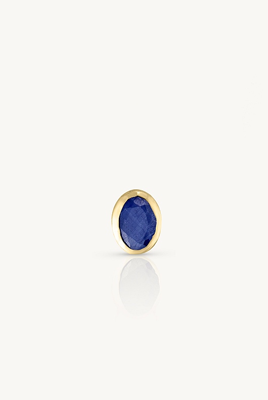 September Sapphire Gold Oval Birthstone Charm