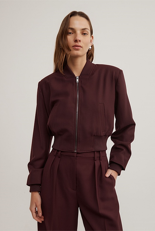 Shoulder Pad Bomber Jacket
