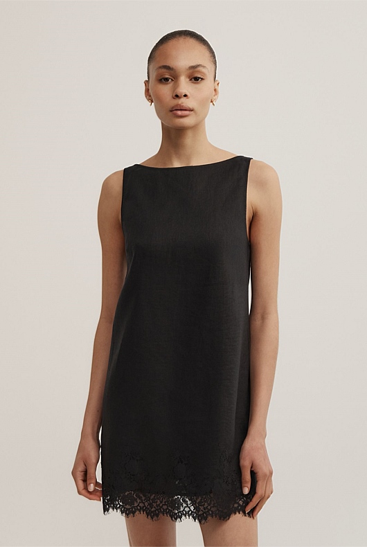 Linen Lace Mini Dress