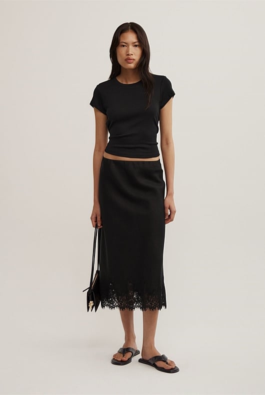 Linen Lace Midi Skirt Linen Lace Midi Skirt