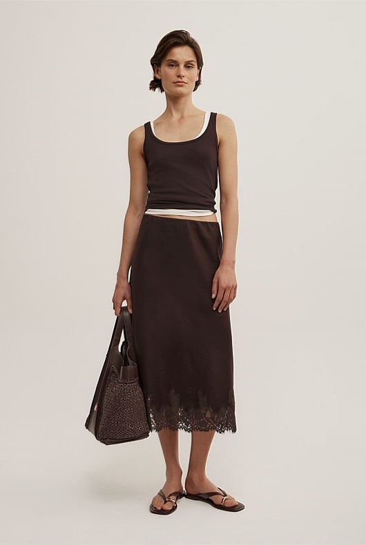 Linen Lace Midi Skirt Linen Lace Midi Skirt