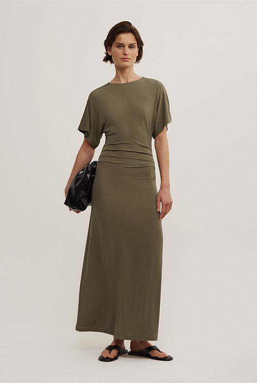 Tuck Waist Jersey Dress