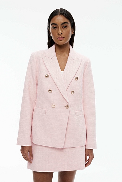 Pink single breasted clearance coat