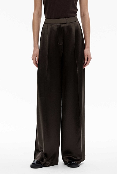 Bitter Chocolate Acetate Blend Full Length Pant - Women's Dress