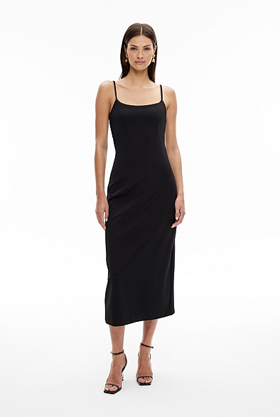 Black Jersey Slip Dress - Women's Black Dresses | Witchery