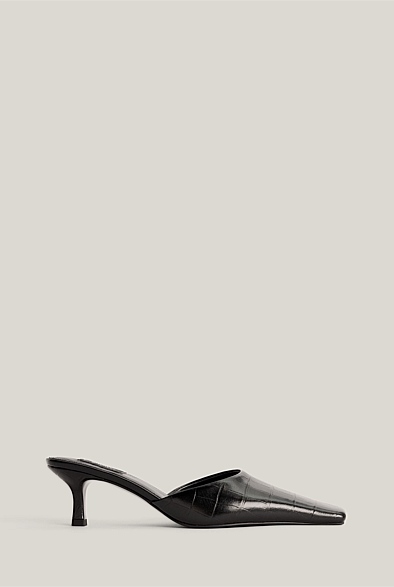 Black Ash Mules - Women's Heels | Witchery