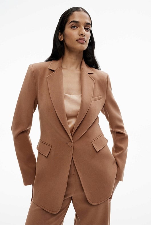 Women's plus clearance size camel blazer