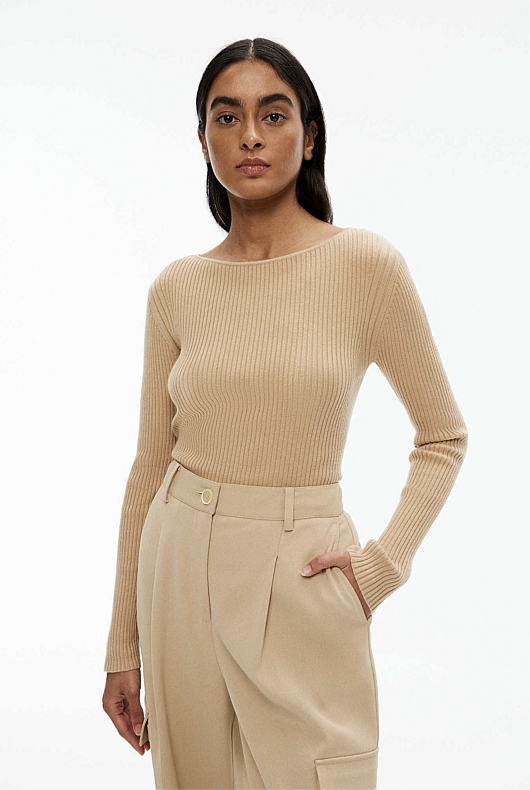 Rib Knit Long Sleeve Top