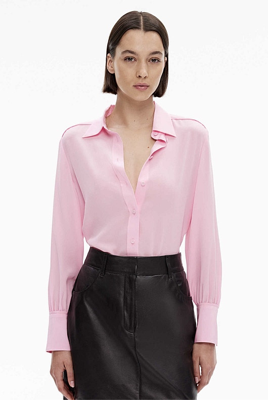 pink shirt with rose