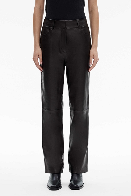 Witchery 7 8 Coated Straight Jean in Black | Lyst Australia
