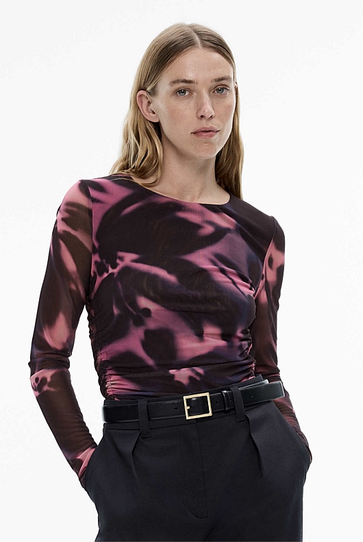 Dusk Floral Mesh Top