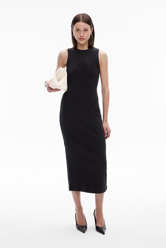 Ribbed midi dress on sale