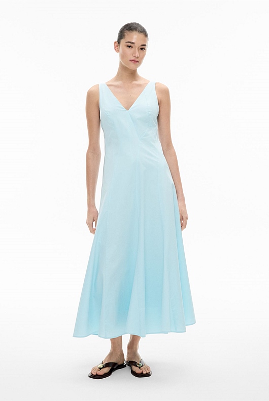 sachin and babi light blue dress Yuna Aquamarine silk satin tank dress