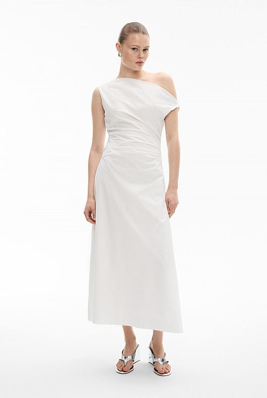 princess polly baby blue dress Off-White one-shoulder Asymmetric Dress | White main image 1