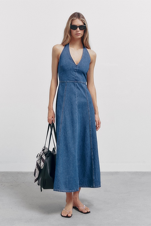 women's halter neck maxi dress Nora Halter Maxi Dress Black / Medium/Large main image 1