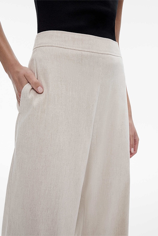 Flax Stretch Linen Blend Crop Pant - Women's Linen Pants