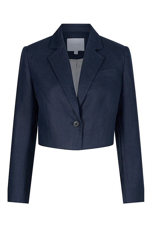 Cropped 2025 navy blazer