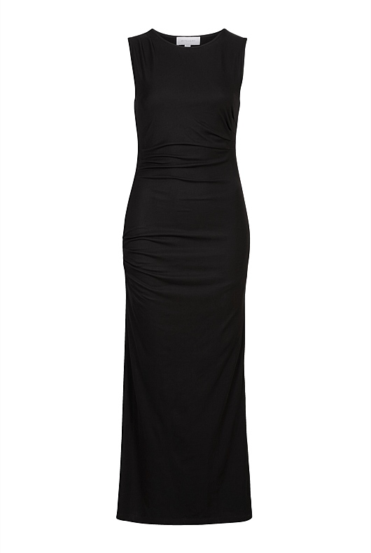 Black Jersey Drape Detail Dress Women s Christmas Party Dresses