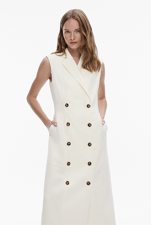 Tailored linen hot sale dress