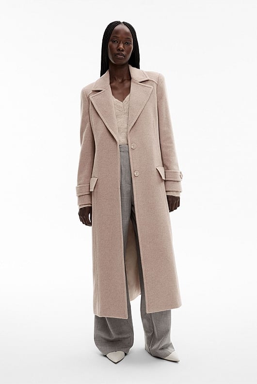 Long wool cashmere coat hotsell