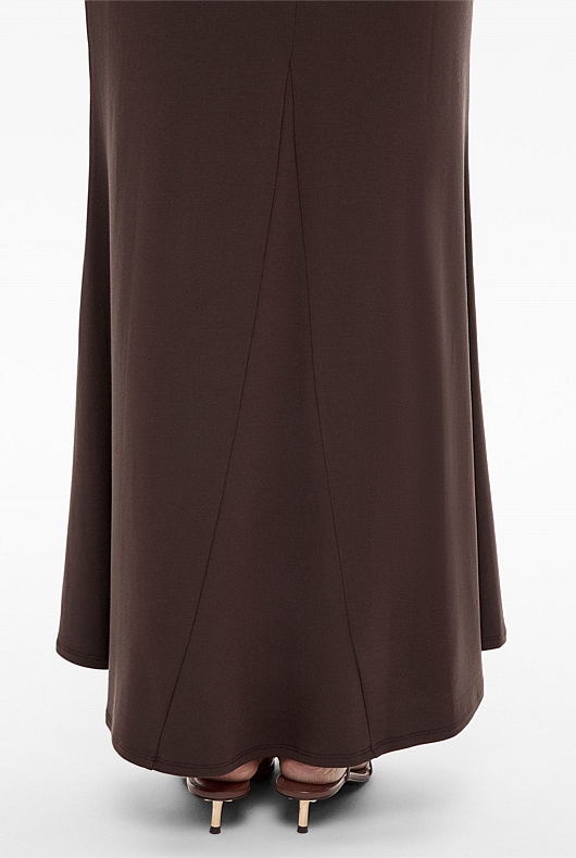 Brown jersey skirt best sale