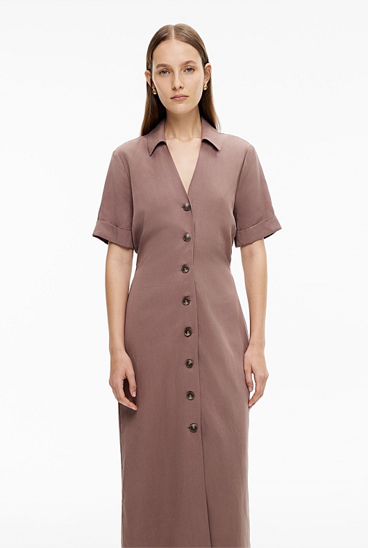 Peppercorn Collared Button Dress - Women's A Line Dresses | Witchery