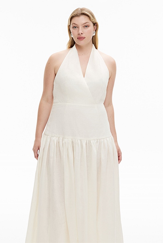 slim fit dress slacks Kit White Drop Waist Mini Dress main image 1