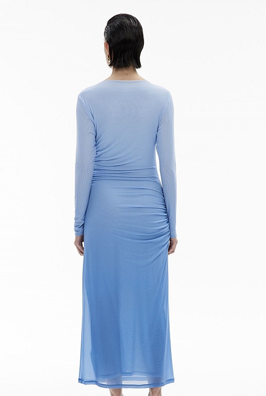 Mesh Longsleeve Gather Dress