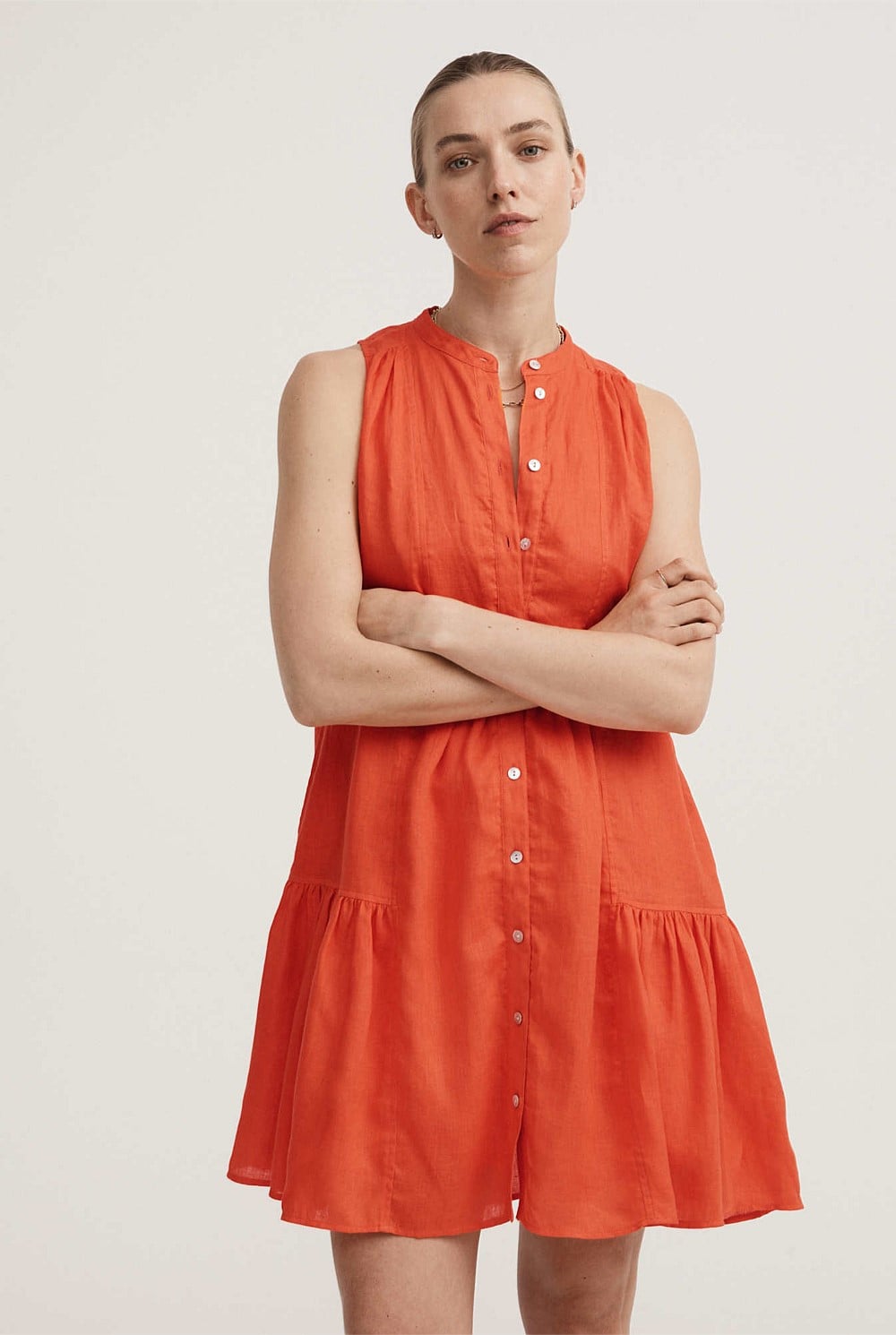 witchery orange dress Witchery Off Shoulder Mini Dress in Tangerine