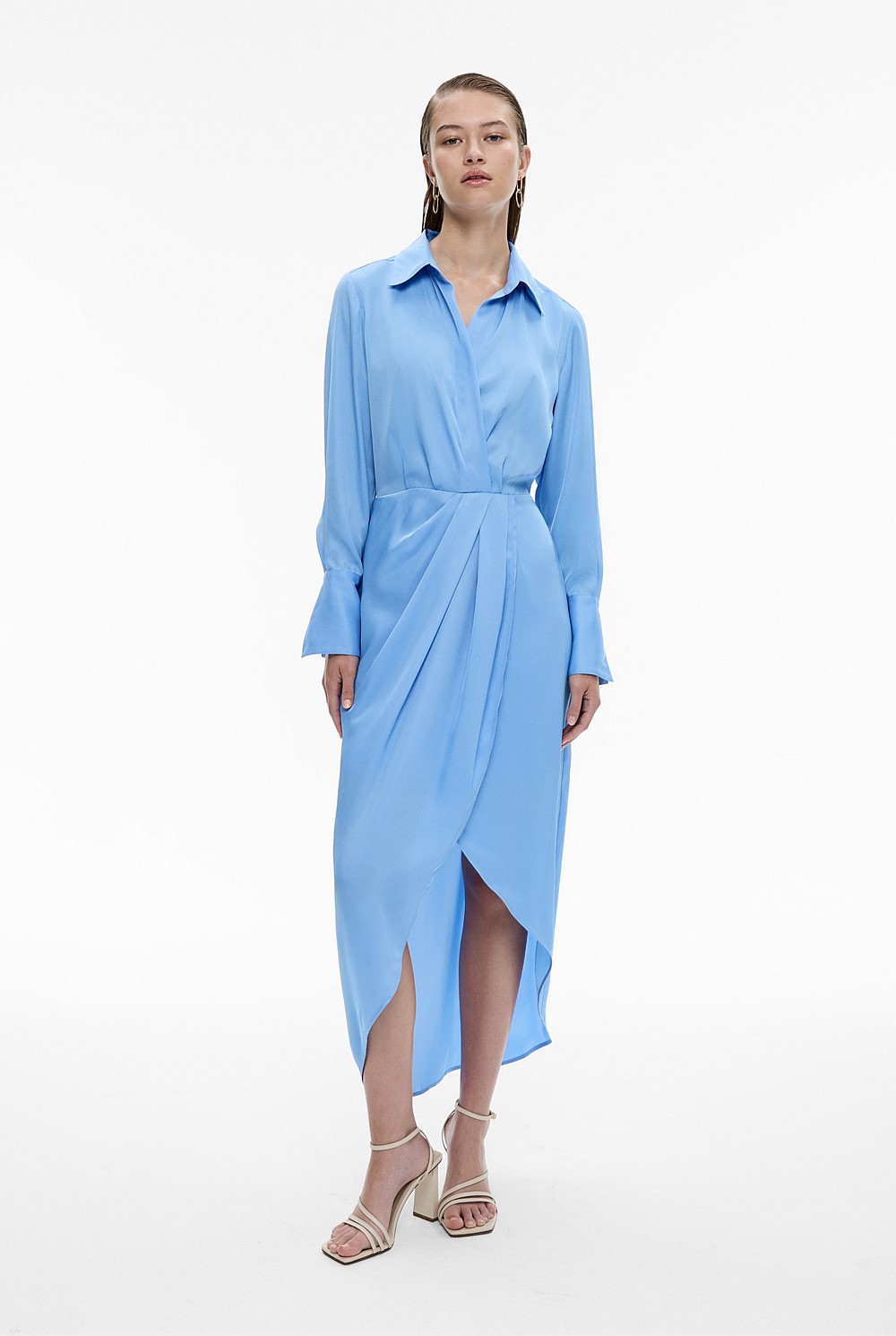 Silk Linen Split Sleeve Dress