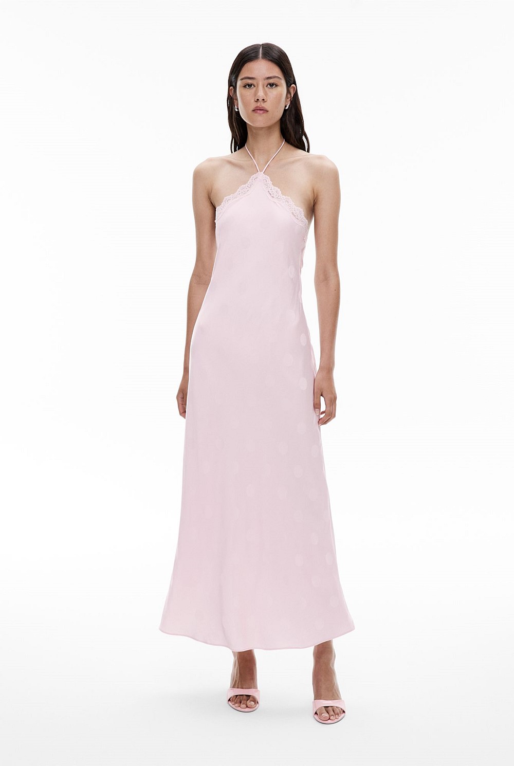 Blush Spot Spot Halter Dress - Women's Midi Dresses | Witchery