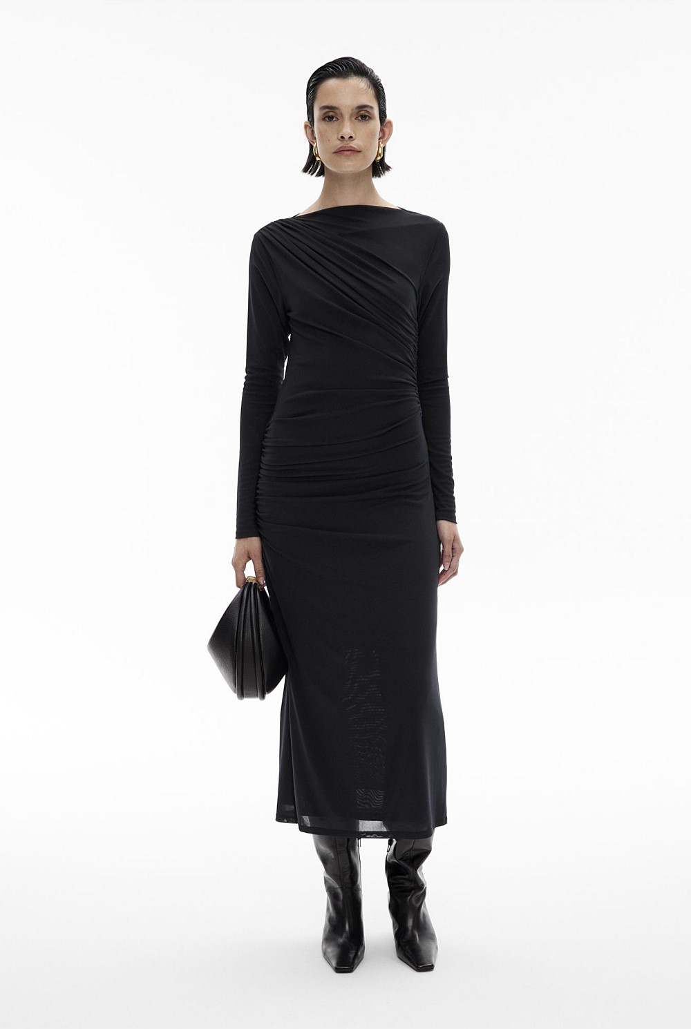 witchery black maxi dress WITCHERY Mock Neck Dress