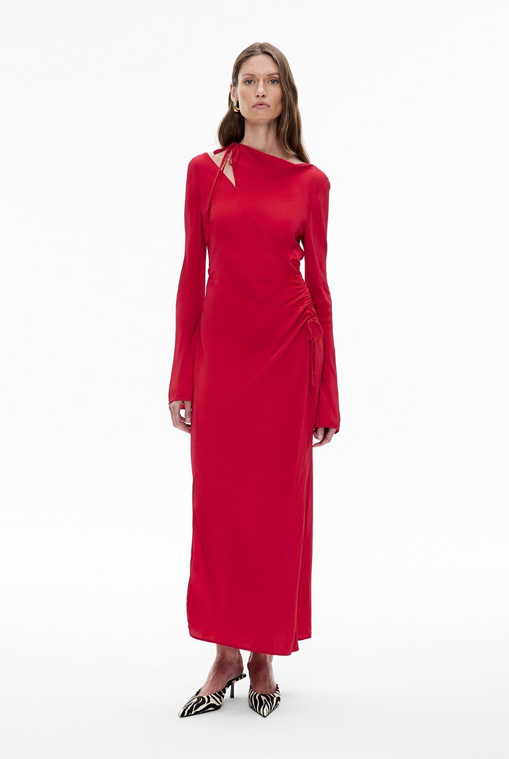 THE RED THREAD S layered dress bug check（Women Red Sequence